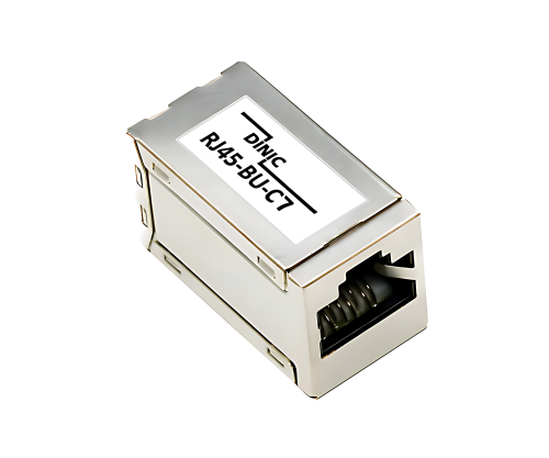 DINIC RJ45 Cat 7 coupling, bulk, RJ45 socket to socket, shielded, full metal